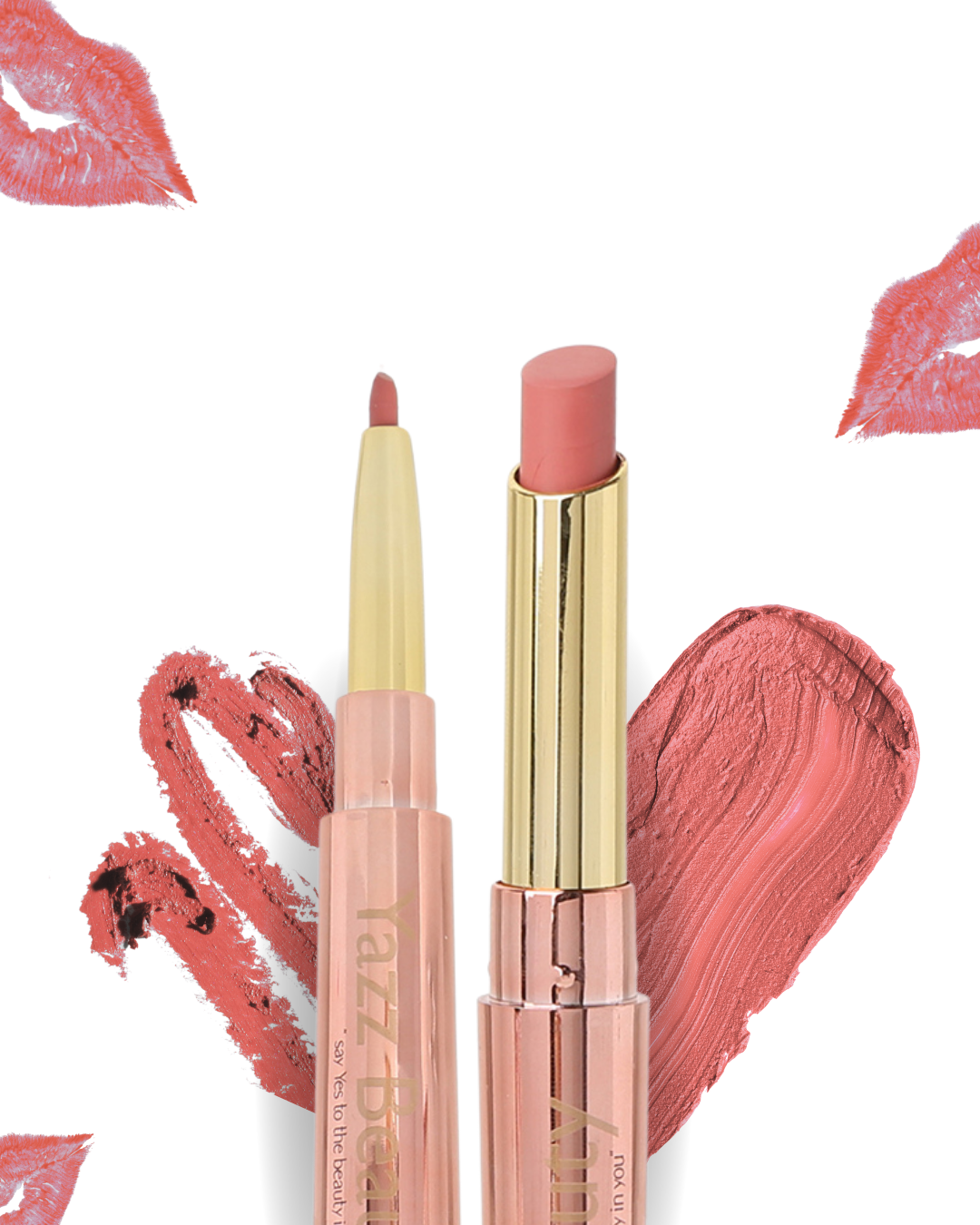 Lip 2-in-1 NUDE – Long-Lasting Lip Liner + Lipstick | Yazz Beauty