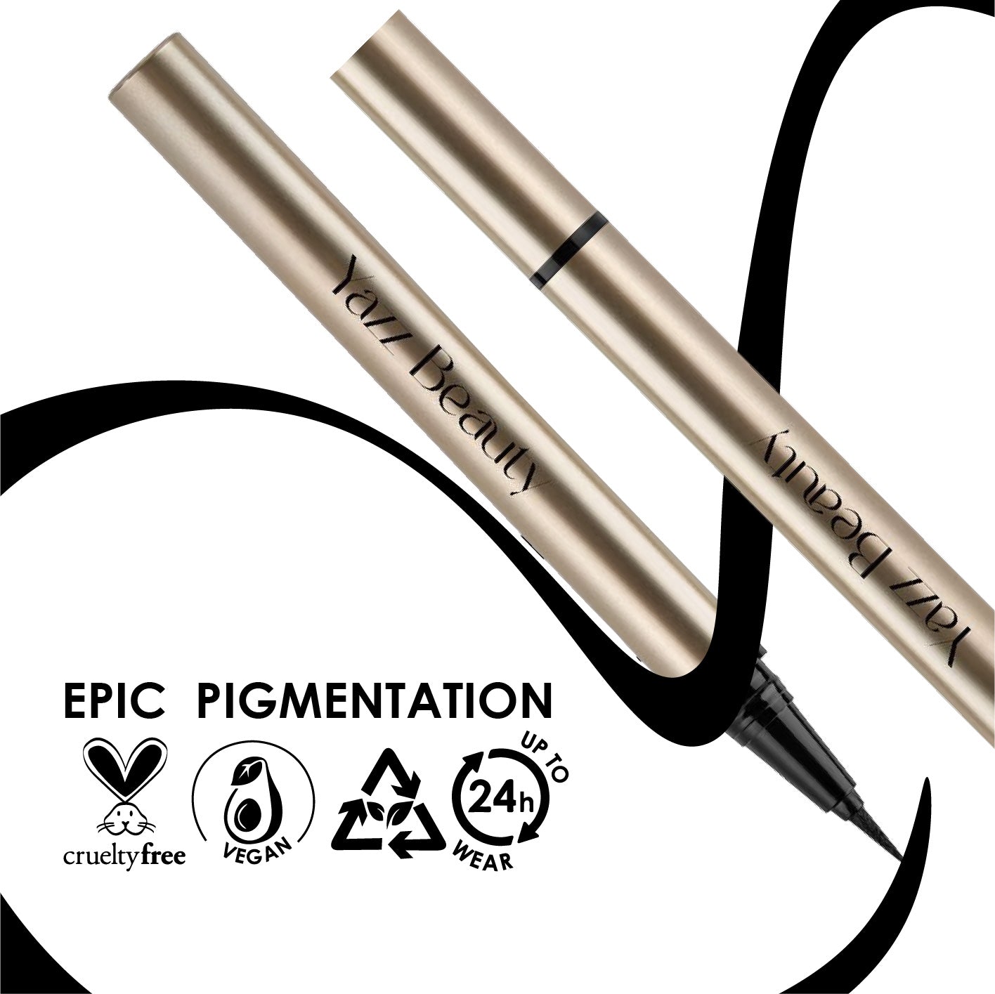 Black Eyeliner Long-lasting • Smudge-proof • Vegan • Cruelty-Free