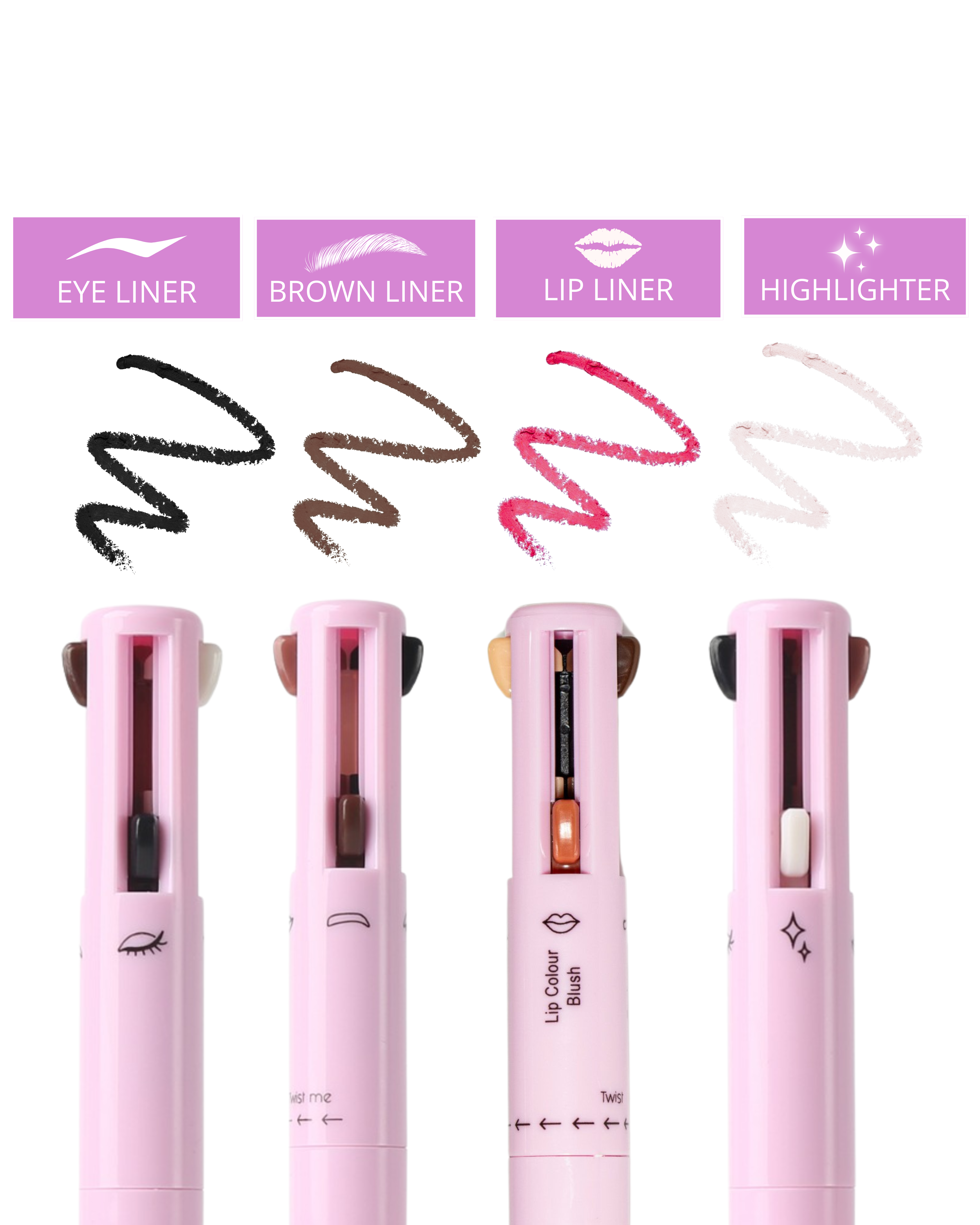 Makeup 4 in 1 Pen Pink