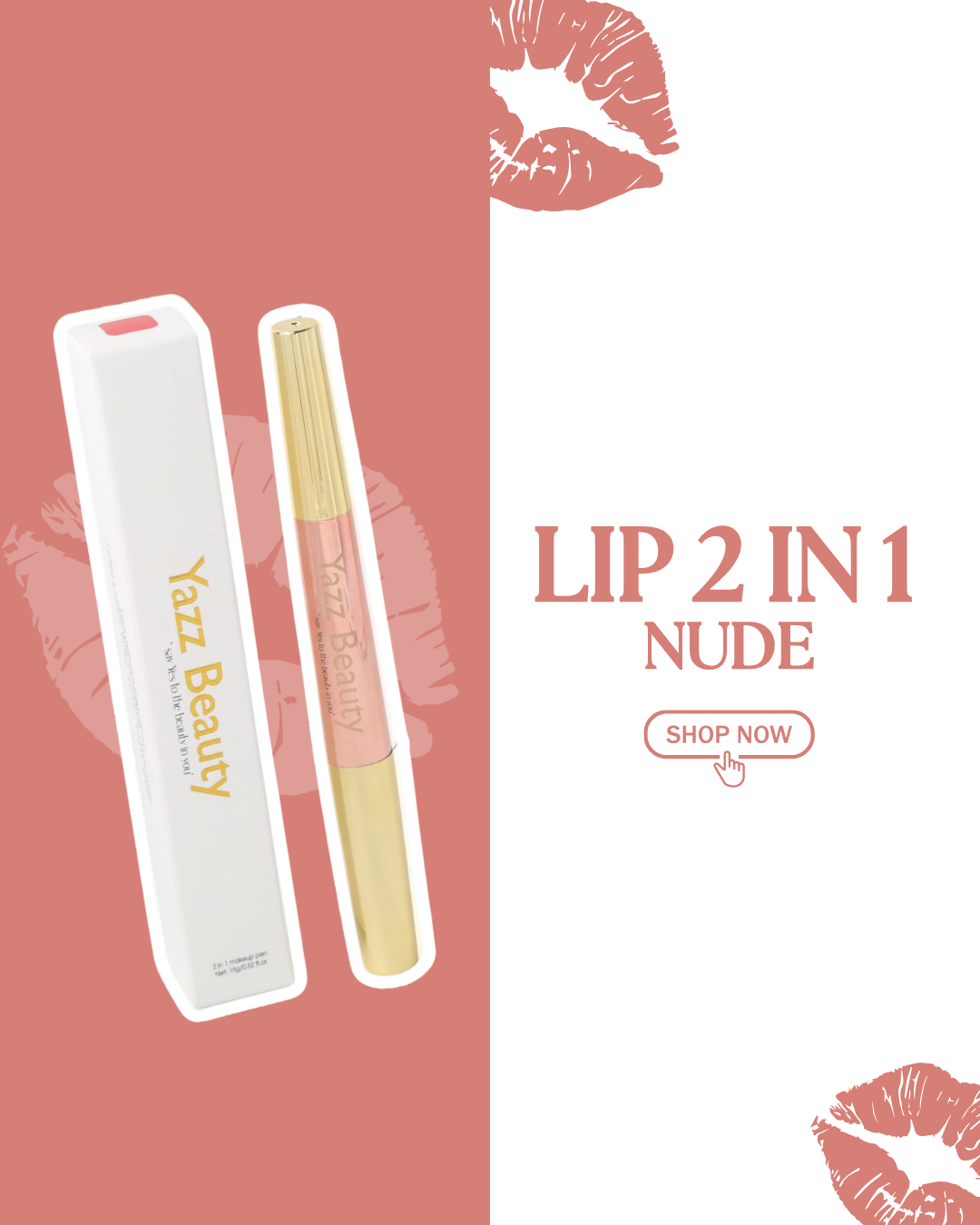 Lip 2-in-1 NUDE – Long-Lasting Lip Liner + Lipstick | Yazz Beauty