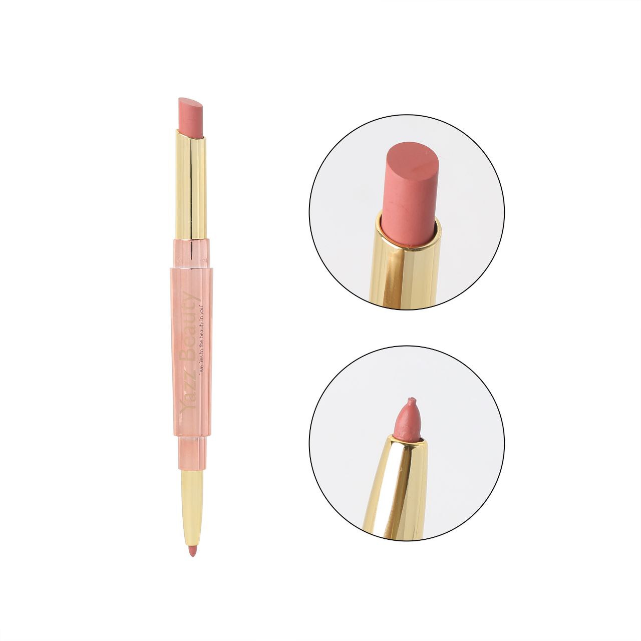 Lip 2-in-1 NUDE – Long-Lasting Lip Liner + Lipstick | Yazz Beauty
